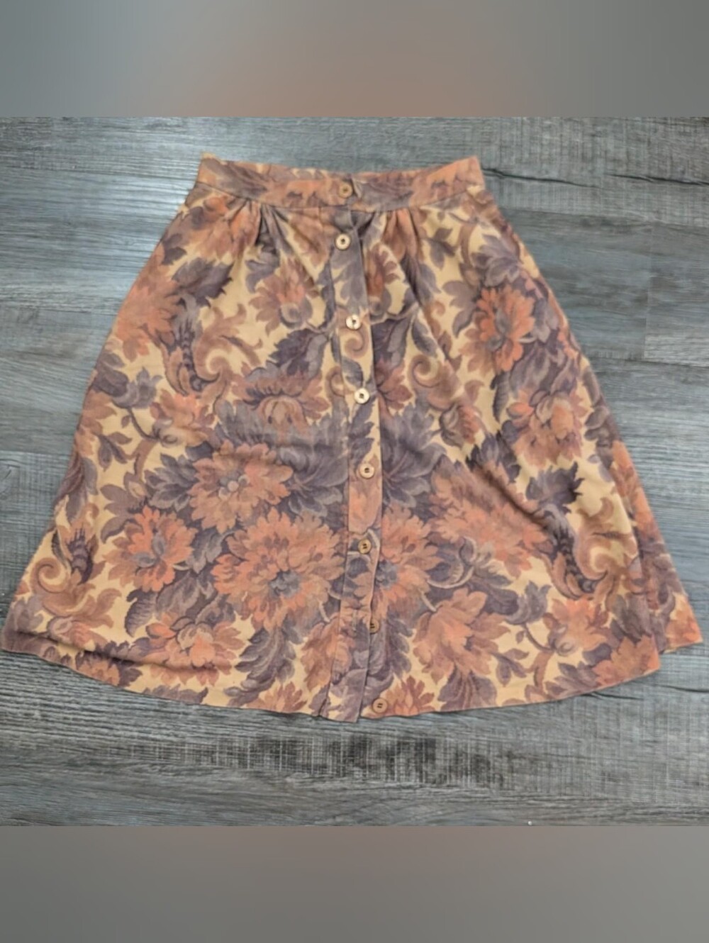 Vintage 70's/80's Claude A-line Midi Skirt with Pockets
